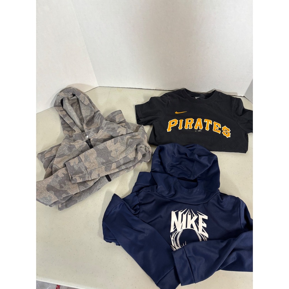 Nike Boys Pittsburgh Pirates Hayes Tee Navy Nike Hoodie Old Navy Camo Zip Bundle - Picture 1 of 9